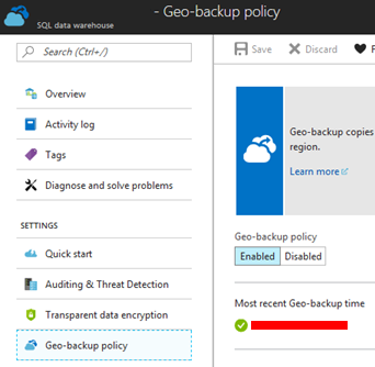 Geo Backup Policy